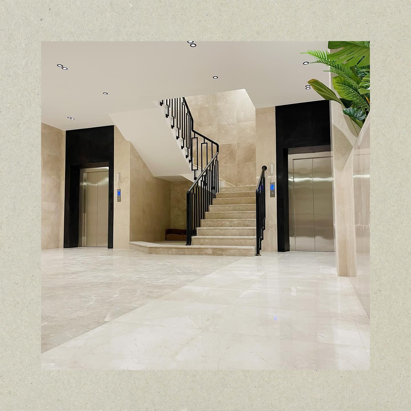 Modern building entrance hallway