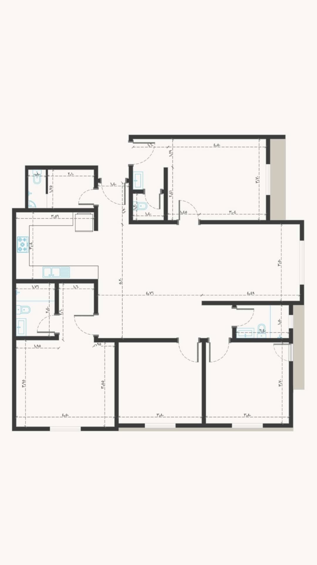 مخطط شقة نموذج A بمشروع مشروع البنيان الاولى ٢٢٧ | ٢٢٨