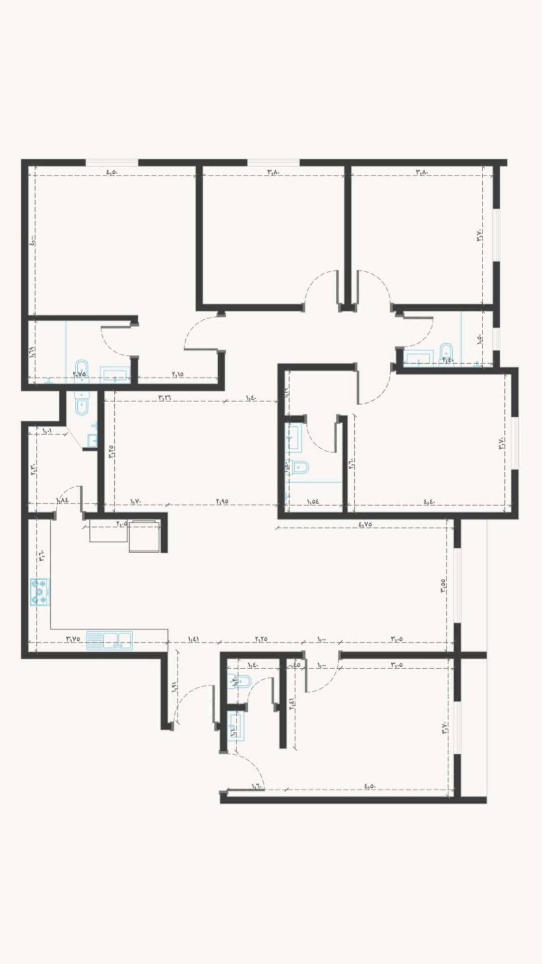 مخطط شقة نموذج C بمشروع مشروع البنيان الاولى ٢٢٧ | ٢٢٨