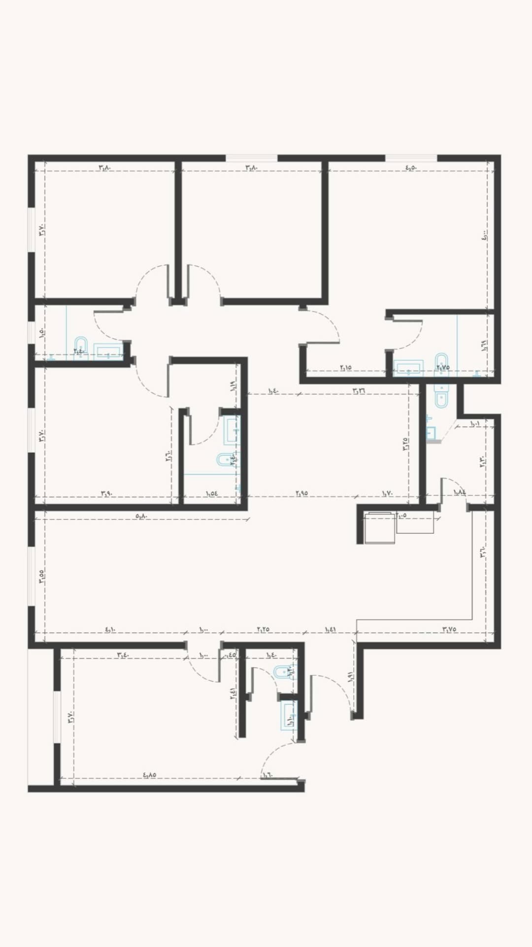 مخطط شقة نموذج D بمشروع مشروع البنيان الاولى ٢٢٧ | ٢٢٨