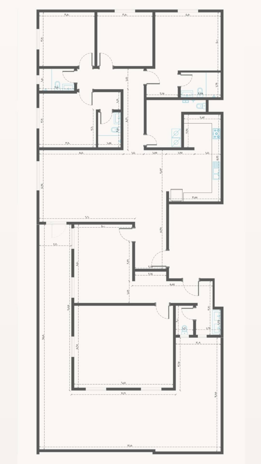 مخطط شقة نموذج E بمشروع مشروع البنيان الاولى ٢٢٧ | ٢٢٨