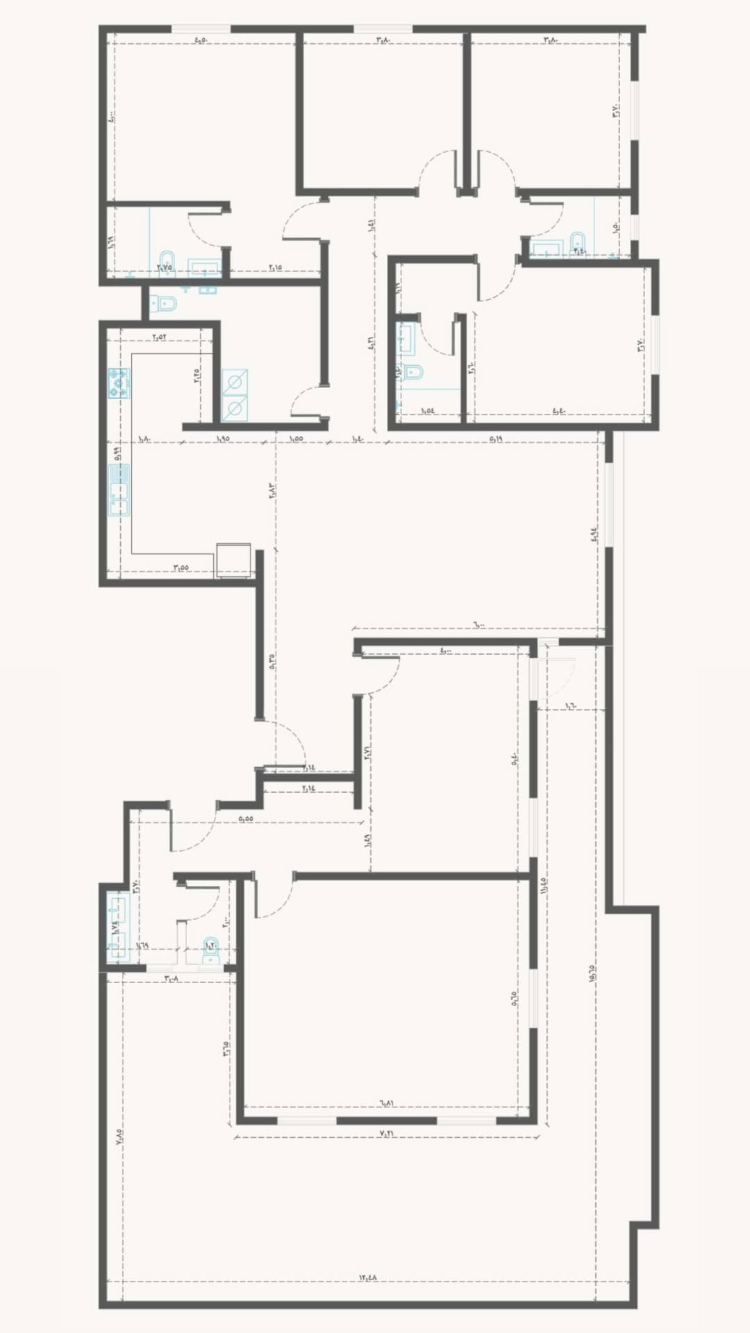 مخطط شقة نموذج F بمشروع مشروع البنيان الاولى ٢٢٧ | ٢٢٨